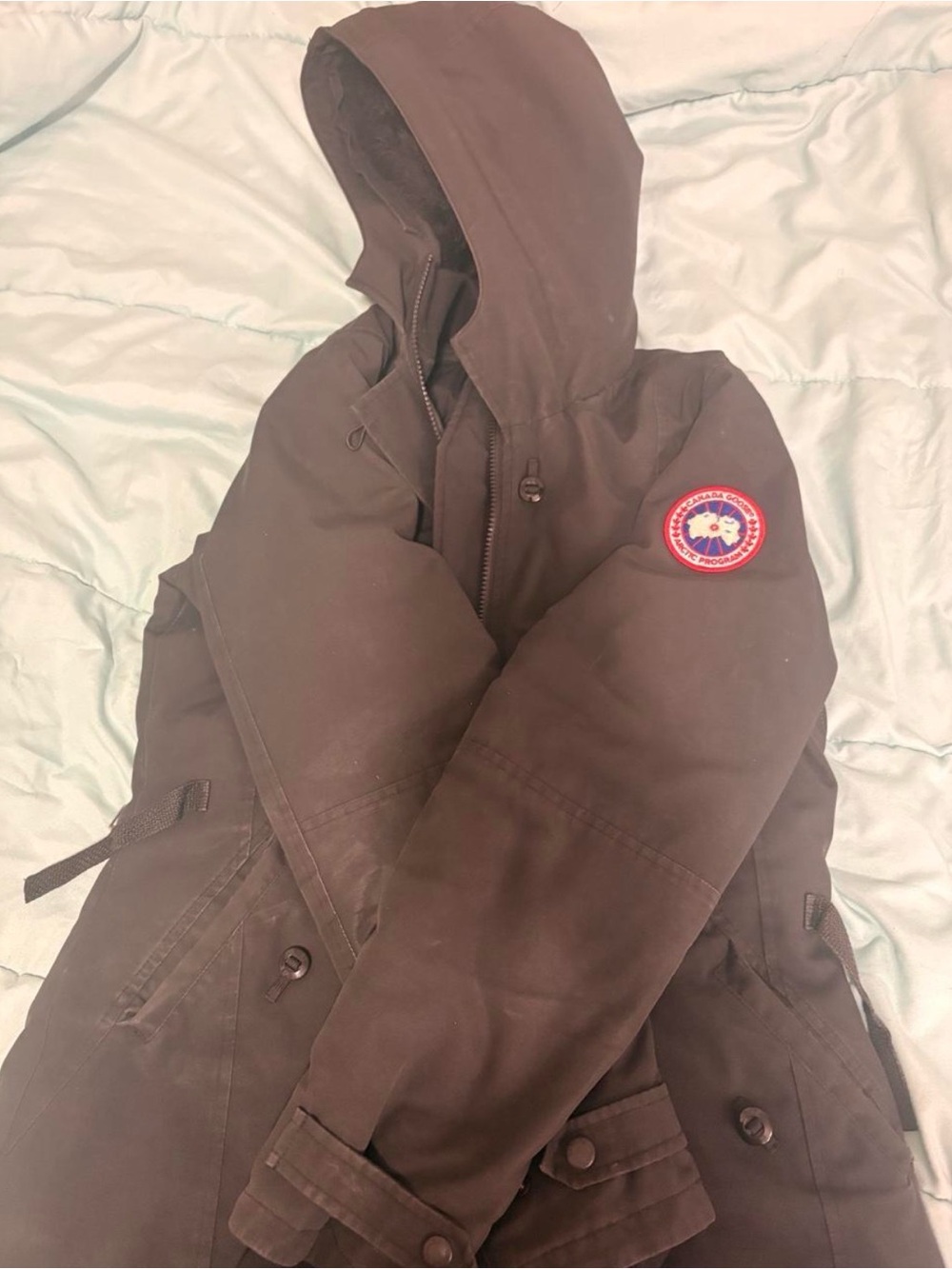 Canada Goose Dark Brown Hooded Puffer Parka